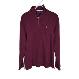Polo Ralph Lauren Pullover 1/4 Zip Up Burgundy Mens Medium